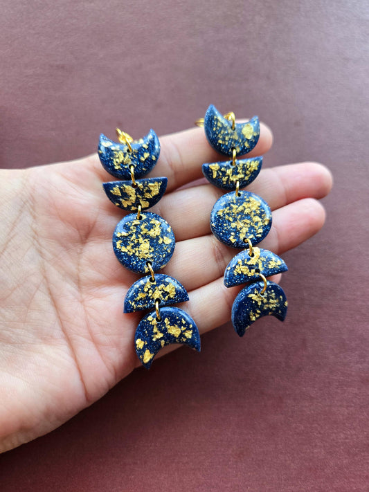 Cosmic Gold Moon Phase Dangles