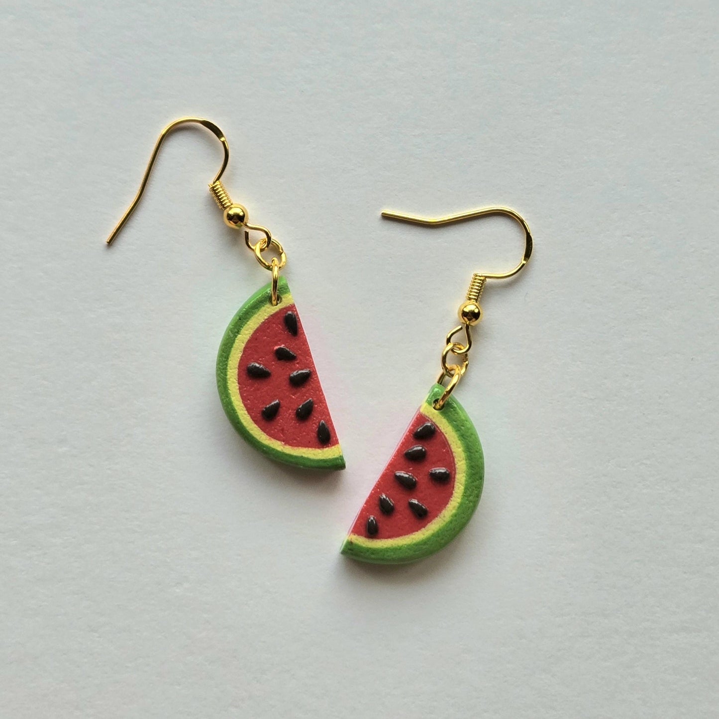 Watermelon Slice - Handmade Dangle Earrings