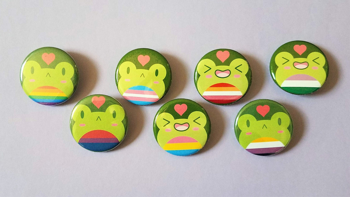 Pride Frogs Pinback Buttons