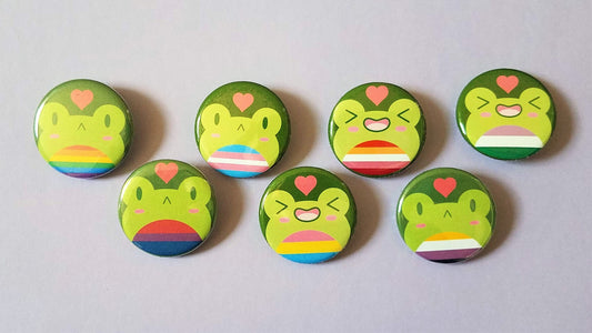 Pride Frogs Pinback Buttons