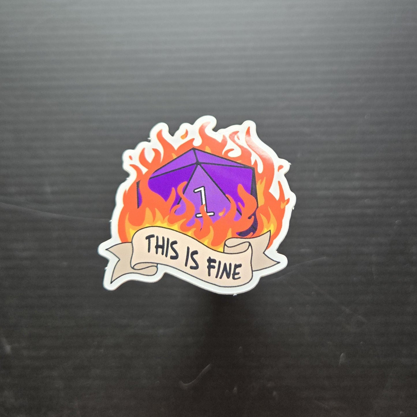 This is Fine - D20 Sticker - Vinyl sticker
