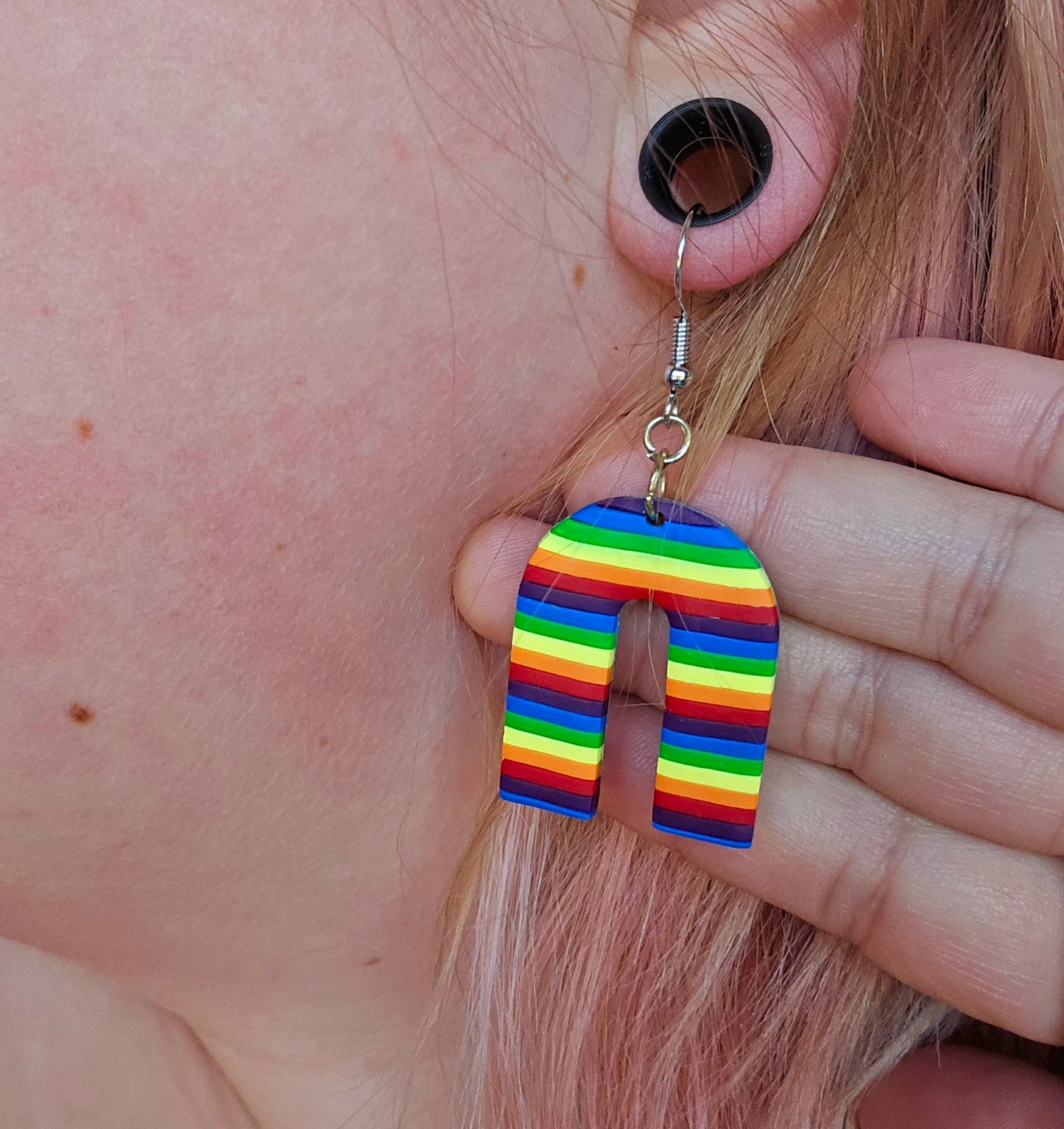 Striped Rainbow Arch Earrings